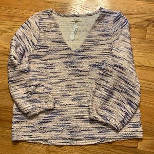 NWT Madewell v-neck top- multi color- L